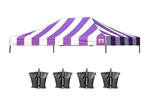 Image of ABCCANOPY Replacement Canopy Top for Pop Up Canopy Tent 10x15 Purple Stripe