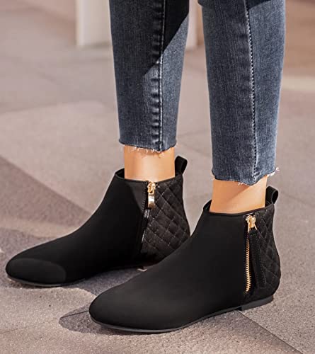 Image of MaxMuxun Women's Ankle Boots Flat Low Heel Zipper /Chelsea Booties Winter Fall Fashion Boots