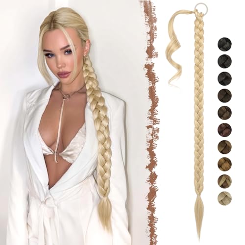 FESHFEN Treccia Finta Capelli - 65 cm Lunga Coda Finta
