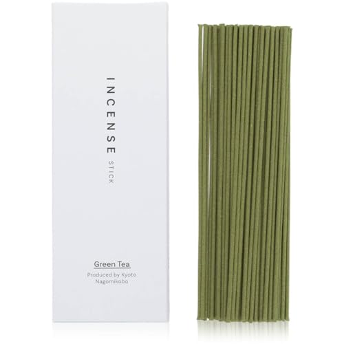 Kyoto Green Tea Incense Sticks - Japanese Temple Aroma Ideal for Relaxation & Meditation Approx. 60 Sticks (0.044 Pounds) - Premium Quality Incense for Spiritual & Home Use Nagomikobo