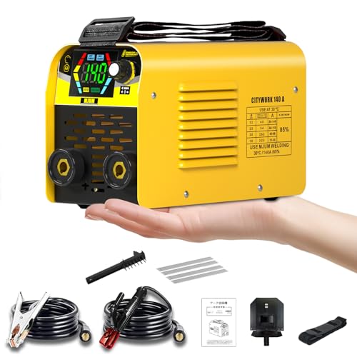 MJUM アーク溶接機【溶接専門家松本氏監修】100V 溶接機 最大出力140A 液晶表示 ミニポータブル 1台2役 MMA・LIFT TIG対応 IGBTインバーター直流 板厚8mmまで対応 電流調整&電圧自動調整 定格使用率60% アンチスティック VRD搭載/過熱/過電圧/短絡保護 小型 軽量 安全 手棒溶接機 初心者向け 家庭用 プロ対応 日本語取扱書 DIY 車 バイク整備 家具修理