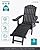 ZHUSI Folding Adirondack Chairs Set of 2 with Retractable Ottoman, Adjustable Adirondack Chair with 2 Cup Holders, Outdoor Chairs for Porch Patio Lawn Balcony Weather Resistant, Black