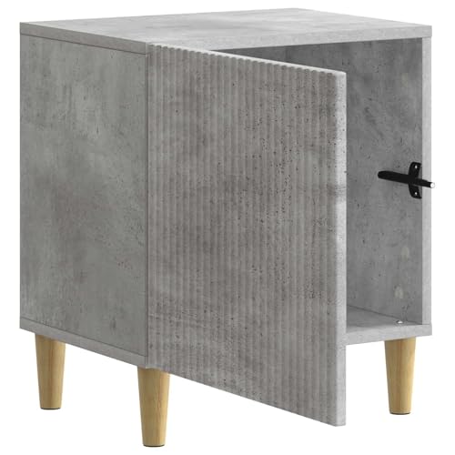 Table de chevet gris béton 43x34,5x50 cm lot de 2 meuble chambre bois - 5