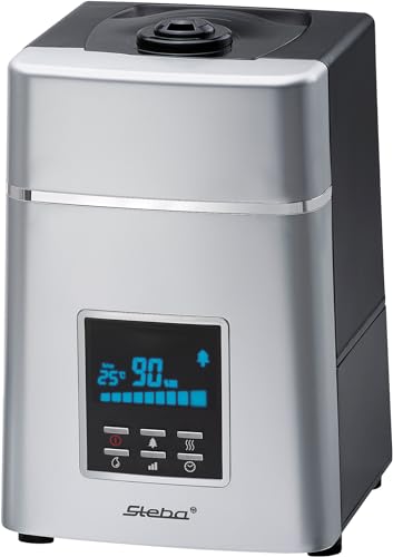 Steba LB 5 Luftbefeuchter, Ultraschallvernebelung min.180ml/h bis max. 400ml/h, 3 Geschwindigkeitsstufen, 12 Std. Timer, Wassertank 6 Liter