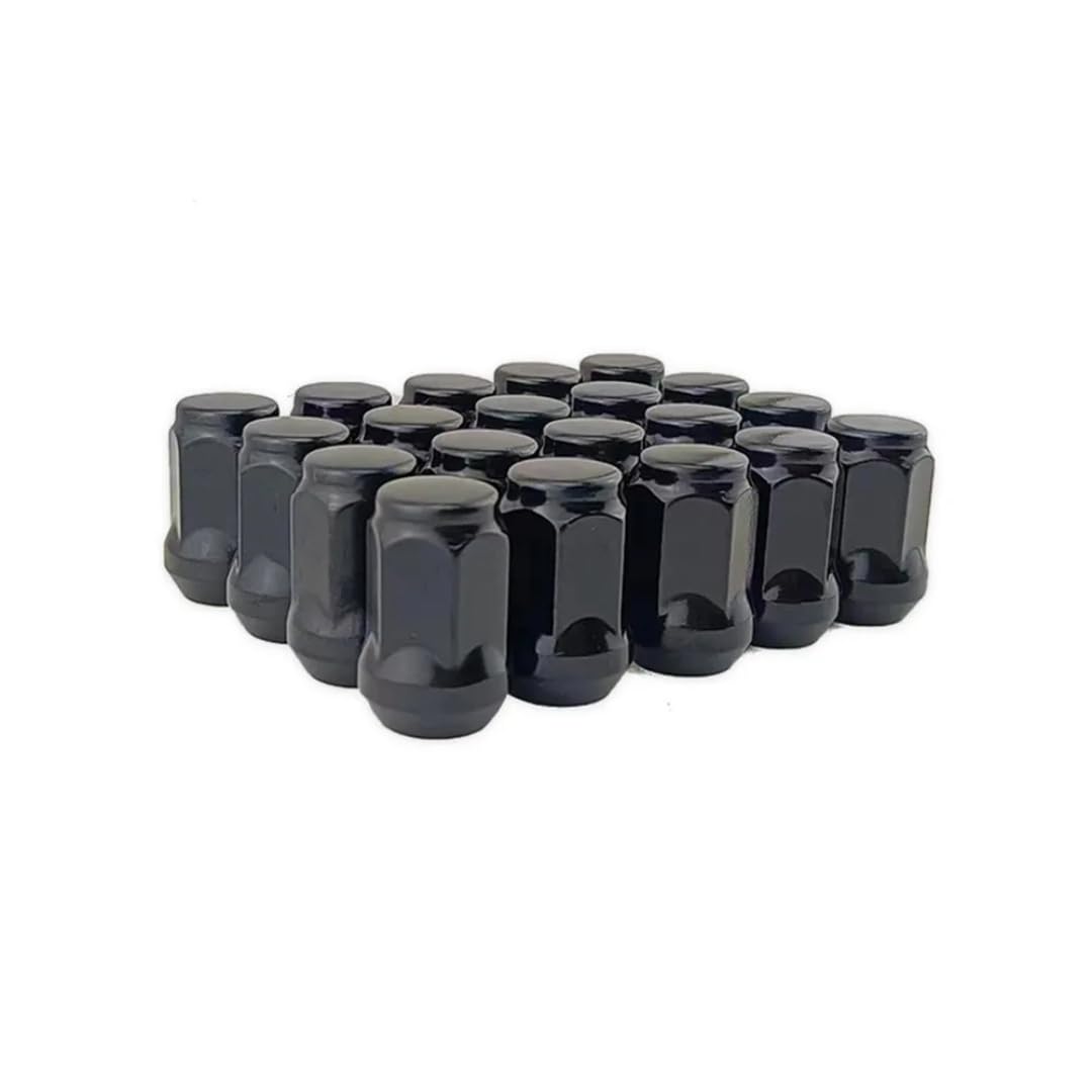 Nakrętki do Kół dla Dodge Challenger Charger, dla Forda Mustanga, 20 szt. nakrętek M14x1,5 czarnych, 19mm, sześciokątnych, 35mm