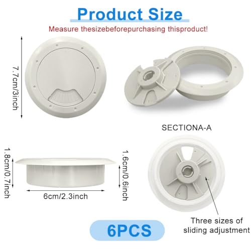 Image of Serplex 4Pcs Desk Grommets 2.36 inches Round Cable Grommets for Office
