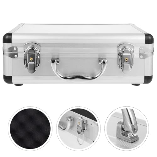 12.5in Silver Aluminum Briefcase with Lock, Aluminum Briefcase for Men or Women, Metal Hard Case with Foam for Travelers Luggage Craftsman Travel Cash (12.5x9x4.3 Inch) 7