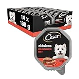 cesar alimento completo per cani adulti con manzo e pollo-150 gr, 150 g (confezione da 14), 2100 unità