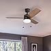 Prominence Home Reston, 42 Inch Modern Farmhouse LED Ceiling Fan with Light, Pull Chain, Dual Mounting Options, Dual Finish Blades, Reversible Motor - 51015-01 (Bronze)
