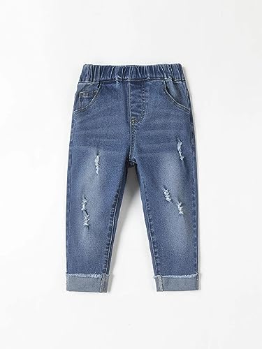 Image of KOTTY Boys Jeans - Regular to Slim Fit,Elastic Waistband,Mid Rise,Straight or Tapered Leg,Stretchable Denim