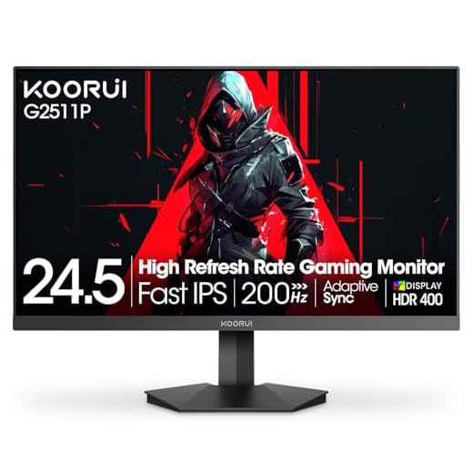 KOORUI Gaming Monitor 25-inch, 170Hz FHD 1080p Computer Monitor, 1ms GTG, Adaptive G-Sync, FreeSync Premium, 3 Sides Frameless, HDMI x 2, DisplayPort, Black, 25E3A