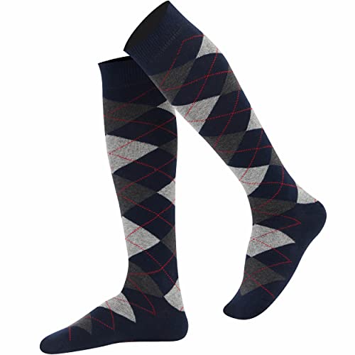 Image of Mysocks Unisex Knee High Long Socks Argyle