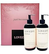 Loved01 "Just Because" Hand Care Duo, Cleansing &amp; Moisturizing Bundle with Gift Set Box, 15 Oz Ha...