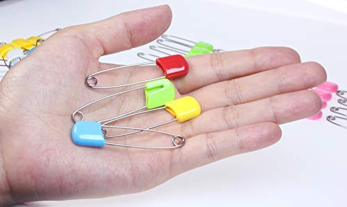Anmiao Star 2 Inch Long 50 Pcs Plastic Head Safety Pin Safety Locking Baby Cloth Diaper Nappy Pins (8 Colors) #TOP1