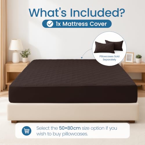 Ystyle rutschfest Matratzenschoner 90x200cm ‑ bis 30cm Höhe, Dunkel Kaffee – Ansicht 2
