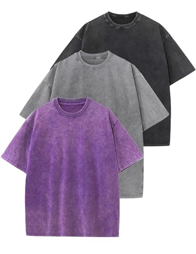 Image of Arssm Men Oversized T Shirts Vintage Tee Loose Fit Short Sleeve Casual Streetwear Baggy Washed Unisex Tops