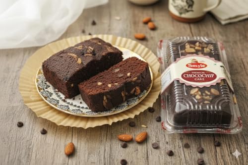 Image of Smyle | Eggless Chocolate & Fruit Cake Combo | Pack of 2 (200g Each) | Almond Topped Tea Time Cakes | Soft & Fresh Baked Dessert | Made with Sunflower Oil | Palm Oil Free | 400gm Total Weight