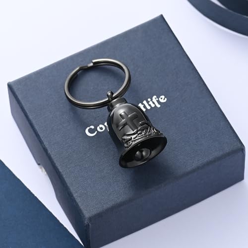 constantlife Bell Urn Necklace for Ashes Cross Motorcycle Memorial Pendant Cremation Jewelry Human Pet Ash Holder Keepsake Gift for Men Women3