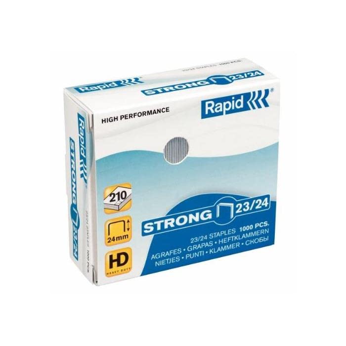 Scatola di 1000 punti metallici 23/24 STRONG, Acciaio Galvanizzato – Set di 5