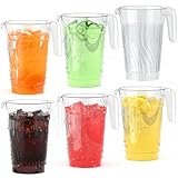 Dining Collection Clear Plastic Pitcher – 52 oz – 6 Pack - Round Elegant Design -Easy Pour – Durable Plastic Pitcher for all Occasions