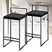 Goripsiuk Stołki barowe zestaw 2 stołków barowych, wysokość blatu, skandynawskie stołki barowe, prosty styl, restauracja, kawiarnia, oparcie, taborety z żelaznym oparciem, czarne metalowe nogi stołki barowe