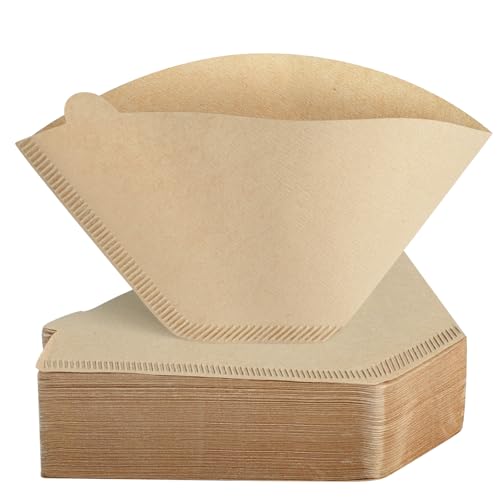 Image of Clinuse 100Pcs Cone Coffee Filters #2, Unbleached No Blowout Paper Filters | Disposable Natural Wood Pulp Coffee Filter 2-6 Cup, Premium Size 02 Filters Compatible with Pour Over and Drip Coffee Maker