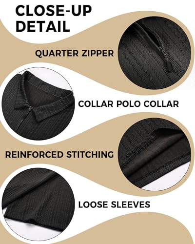 Camisetas Polo para Hombre Grande y Alto, de Punto Ligero con Cremallera Parcial y Bajo Curvado, Estilo Informal para Salir, Tallas 2XL a 7XL miniatura 4