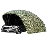 cendbirut Carport in Acciaio Inox, Tensostruttura Pieghevole per Auto, Telo Retrattile Res...