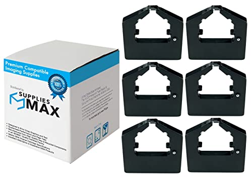 Cintas de impresora compatibles SuppliesMAX 6 unidades negras miniatura 1
