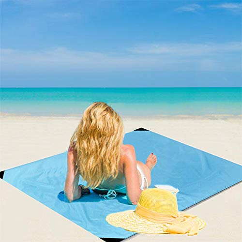 Anyeat Alfombra de Picnic Bordes Reforzados, Manta Picnic Anti-Arena Impermeable Ligero y PortáTil Alfombra de Playa Esterilla Playa Adecuado para Varias Vacaciones como Picnic, Camping, Playa