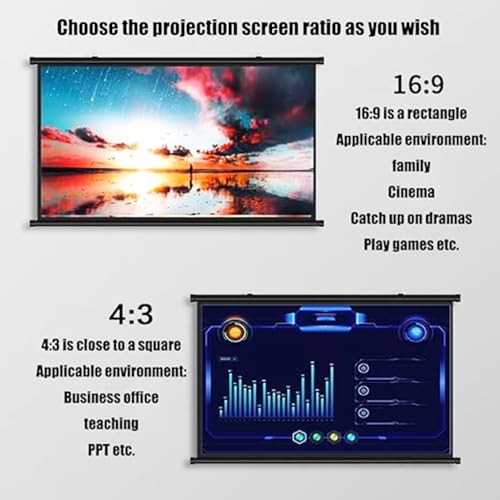 Pantalla manual para proyector 72 pulgadas 16:9 miniatura 3