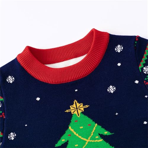 Boys Girls Fall Winter Christmas Christmas Tree Pullover Bottom Knit Sweater Boys Large Zip up Hoodies4