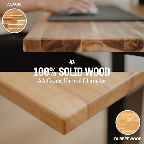 Image of COREMINDED Solid Wood Desk Table Top - Pre-Finished 1.2 inch Thick Tabletop - Universal Fit for Standing Desks, Countertops & Workstations (72 inch x 24 inch, Acacia)