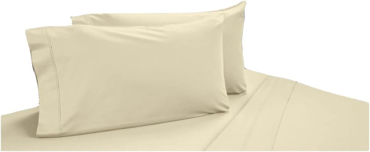 DreamFit DreamCool Collection: Ultra-Luxe 100% Pima Cotton Pillow Case Set (2) - Superior Breathability & Silky-Soft Comfort for a Perfect Night's Rest, Ivory King