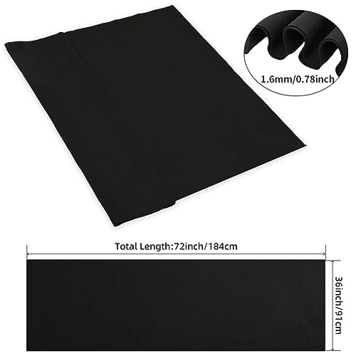 Premium Black Acrylic Felt Sheet - 72" x 36" - Versatile 1.6mm Thick Soft Fabric for DIY Arts, Crafts, Padding, and Cushions 3 Premium Black Acrylic Felt Sheet - 72" x 36" - Versatile 1.6mm Thick Soft Fabric for DIY Arts, Crafts, Padding, and Cushions - Image 2