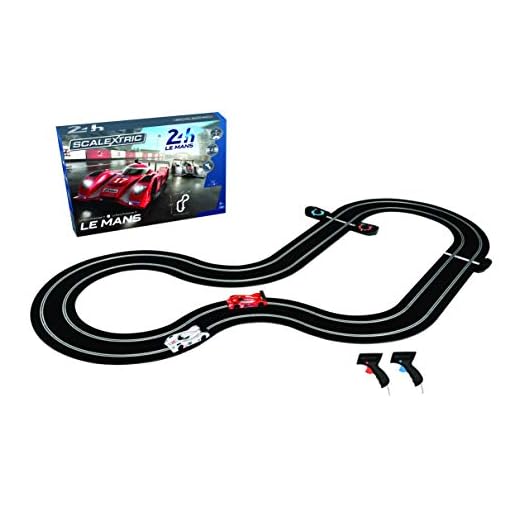 Scalextric C1368T 24 Hr Le Mans Sports Cars Slot Car Analog 1:32 Race Track Set, Red/White/Black