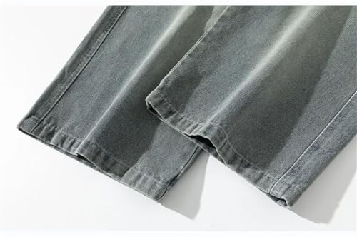 Men Wide Leg Washing Jean Pants Trousers Neutral Solid Color Loose Casual Pocket Cargo Pants4