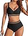 Vijamiy Costume Donna Due Pezzi Vita Alta Costumi da Bagno Bikini Mare Push Up...