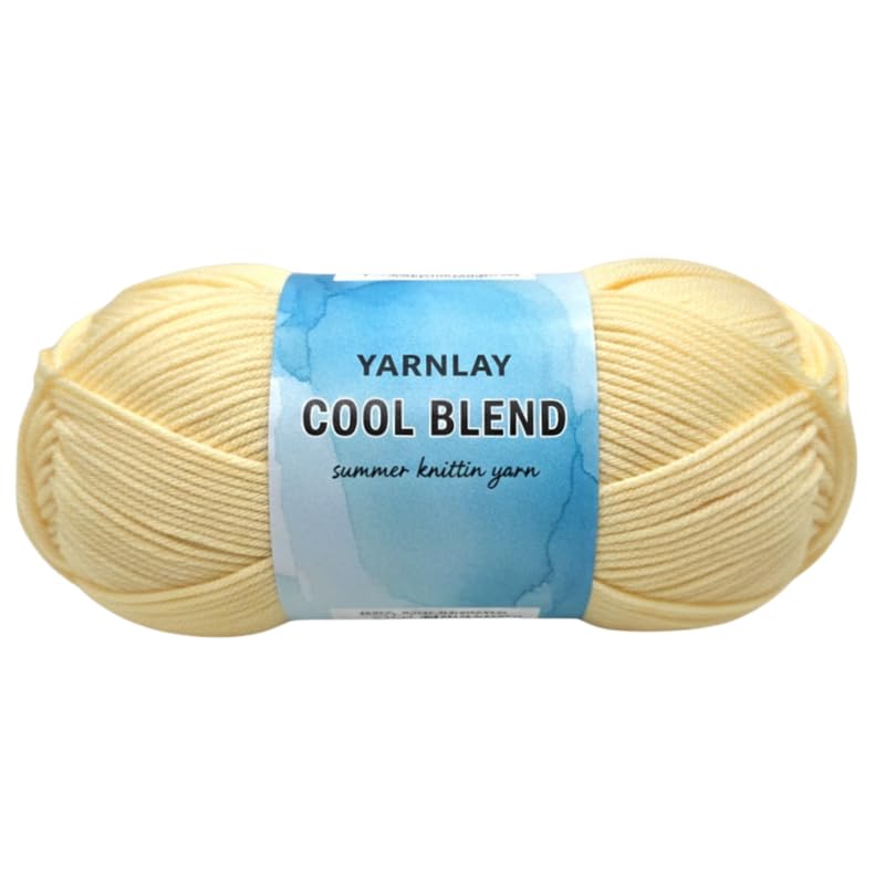 Image of Yarnlay Cool Blend - Premium Poly-Viscose Knitting Yarn | Soft & Lightweight Crochet and Knitting Yarn for Apparel, Baby Wear & DIY Crafts | 100 GMS Ball |YCB 06 Natural Cream