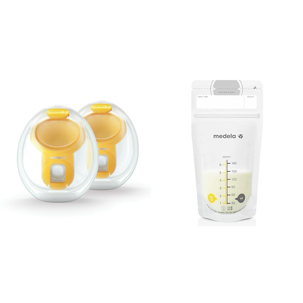 Medela Hands-Free Collection Cups, Compatible with Freestyle Flex & Breast Milk Storage Bags, 100 Count, Ready to Use Breastmilk Bags
