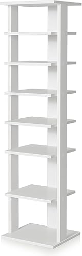Miniatura 9 de DORTALA 7 Tier Vertical Shoe Rack, Tall Narrow Shoe Shelf Storage Organizer, Free-Standing Slim Shoe Tower w/Anti-Tipping Device, Space-Saving