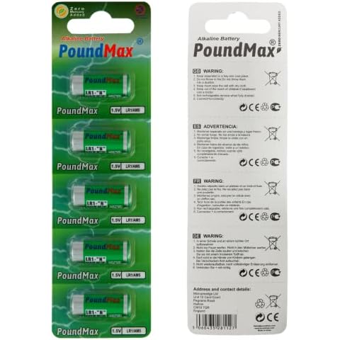 5 X PoundMax 910A LR1 N Type MN9100 1.5V Alkaline Batteries Cover