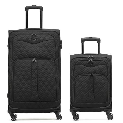 Flight Knight Lightweight 4 Wheel 800D Soft Case Quilted Suitcases Anti Crack Cabin & Hold Luggage Options Approved for Over 100 Airlines Including easyJet, BA & Many More!