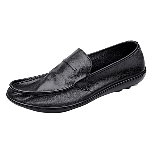 Men's Loafers Venetian Loafers Solid Colors Breathable Leather Flat Heel Flexible Anti-Slip Party Slip-ons