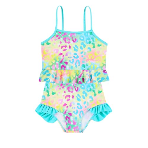 Image of Funnycokid Girls Swimsuit Kids Bathing Suit Rashguard Swimwear Long Sleeve 3 Piece Toddler 3-7 Years