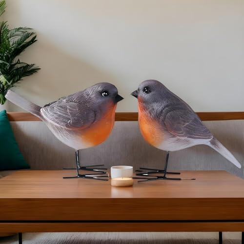 Statuette décorative d'oiseau en résine de qualité pour cheminée - 8