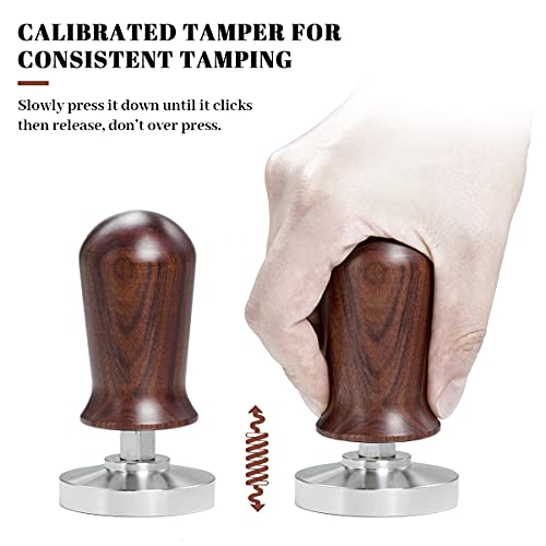 Prensadores de Café Prensa Espresso Calibrada Tamper de 51 mm con Base de Acero Inoxidable Mango de Madera Para Posos de… - Imagen 6