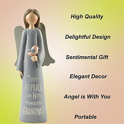 Feather and Grace - Grandma Angel With Bird, Guardian Angel Ornament, Statue for Home Decoration, Gift for Her, One Size