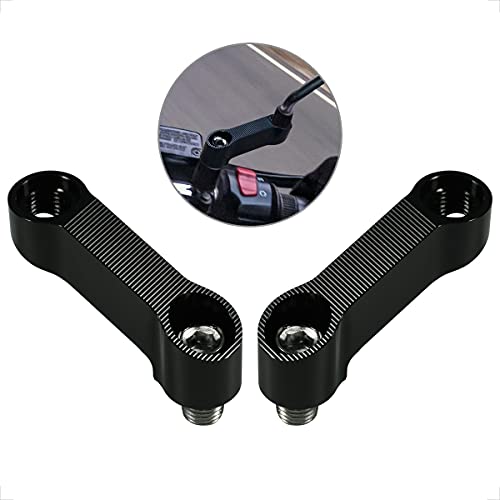 Evermotor Extensions De Rétroviseurs Moto M10 M8 Fraisées CNC Pour Rétroviseurs Moto, Support Pour Élever Le Rétroviseur Noir B