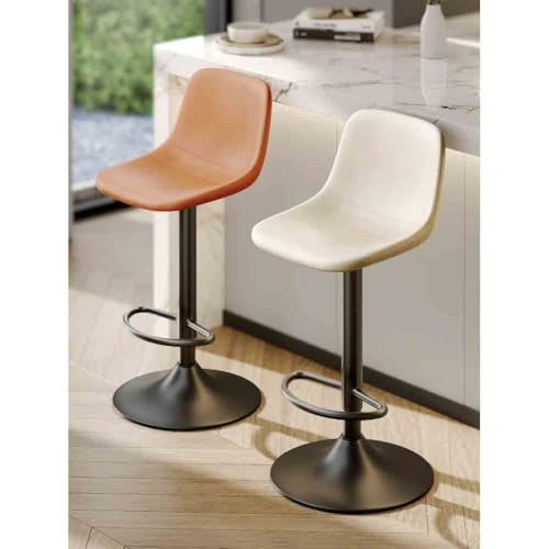 Tabourets de bar pivotants blancs avec chaise relevable et dossier îlot - 3
